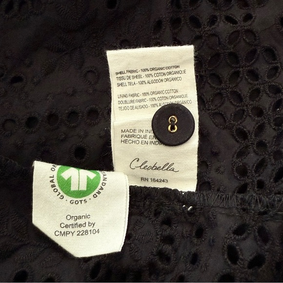 Cleobella Julie Organic Cotton Poplin Eyelet Vest GOTS Midi Dress, Black size M - Picture 10 of 10